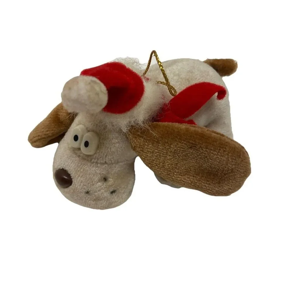 Vintage Kennel Kuddlee Pup Miniature Stuffed Plush Puppy Dog Ornament Christmas
